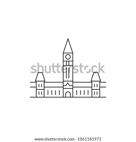 Parliament hill icon. Outline parliament hill vector icon for web design isolated on white background