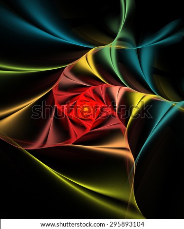 illustration background fractal colorful spiral satin silk