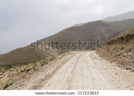 Panj river (Amu Darya) next to Pamir highway in Wakhan coridor. Marco Polo silk road. Gorno Badakhsan province, Tajikistan, Central Asia
