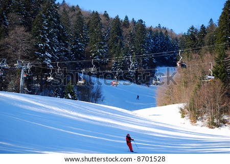 Ski slopes and chairlifts in Bjelasnica, The site of the XIV Winter Olympics 1984, Sarajevo