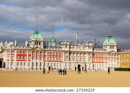 Horse Guards Parade - a large parade ground off Whitehall in central London on a typical british weather