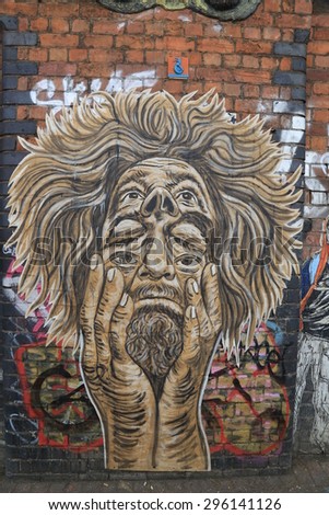 LONDON,GREAT BRITAIN - MAY: Street art on May 30, 2015 in Central London, is a new art trend and growing in popularity through art tours.