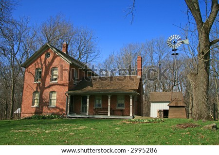 Historic Farm House In The Midwest Along Lake Michigan Stock Photo ...