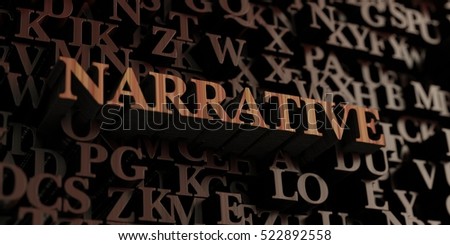 Narrative - Wooden 3D rendered letters/message.  Can be used for an online banner ad or a print postcard. Stockfoto © 