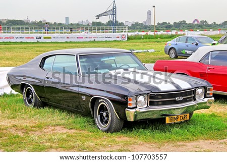MOSCOW, RUSSIA - JULY 6: American muscle car Chevrolet Chevelle SS exhibited at the annual International Motor show Autoexotica on July 6, 2012 in Moscow, Russia.