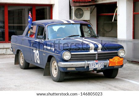 UFA, RUSSIA - JUNE 15: Australian motor car 1963 Holden EH competes at the Peking to Paris Rally on June 15, 2013 in Ufa, Russia.