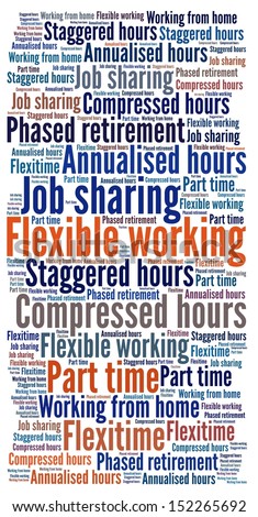 Flexible working in word collage