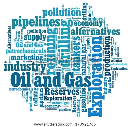 Oil and Gas Industry in word collage