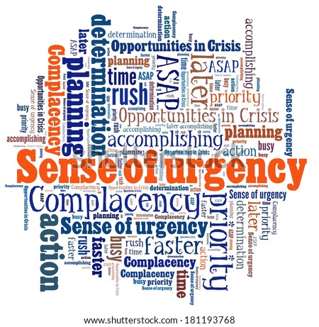 Sense of Urgency in word collage