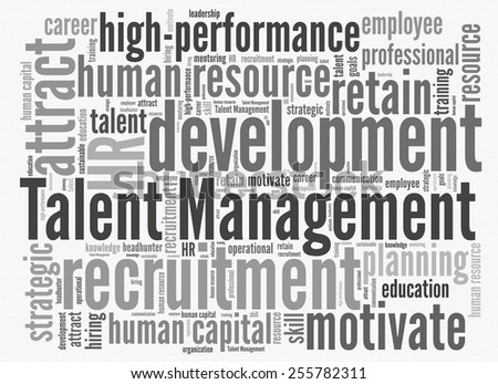 Talent management in word collage