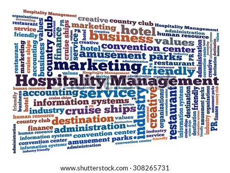 Hospitality Management in word collage