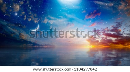 Similar – Image, Stock Photo Wonderful night heaven with stars and flowers