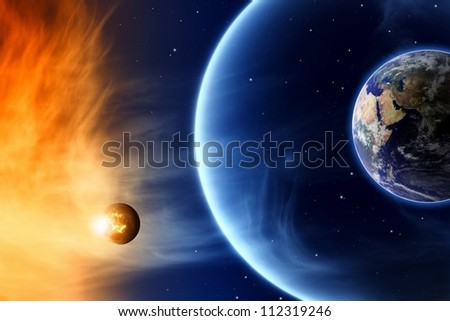 Abstract scientific background - save planet Earth. Elements of this image furnished by NASA.