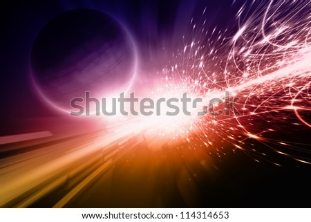 Abstract scientific background - fantastic planet, explosion