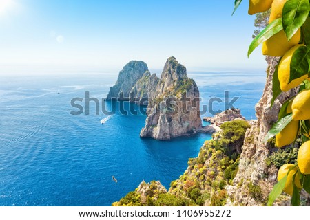 Similar – Image, Stock Photo The island of Capri in the fog