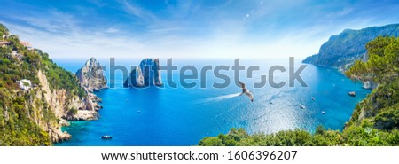 Similar – Image, Stock Photo The island of Capri in the fog