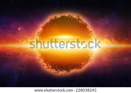 Fantastic background - exploding aliens planet in space. Elements of this image furnished by NASA