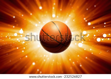 Abstract sports background - basketball, bright lights looks like explosion