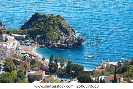 Similar – Image, Stock Photo View from Taormina on a railway station  in Sicily