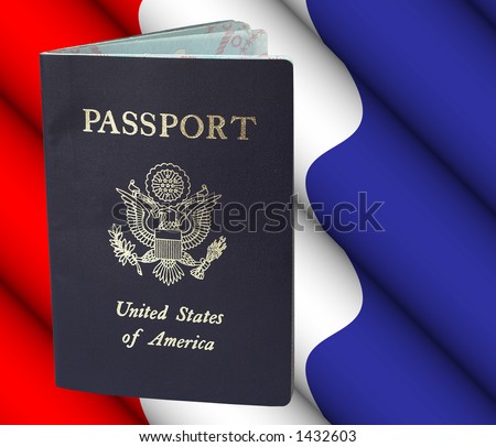 American passport with clipping path - remove passport from background cleanly and easily if desired, or use as shown.