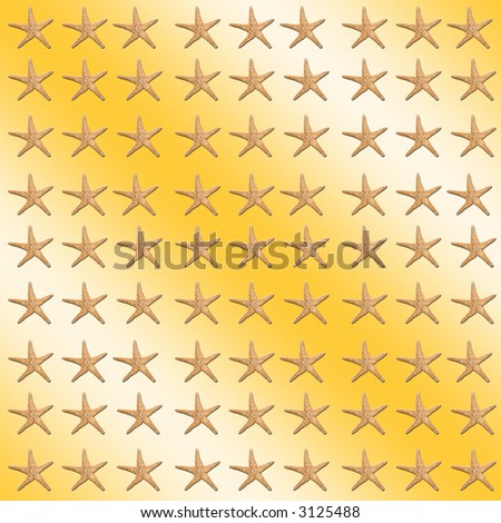 A star fish background - isolated on gold and yellow gradient.
