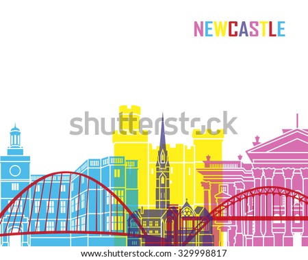 Newcastle skyline pop in editable vector file