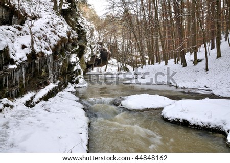 Winter creek in the South Bohemian