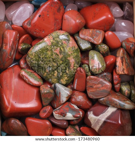 Mixed Red and green gemstones
