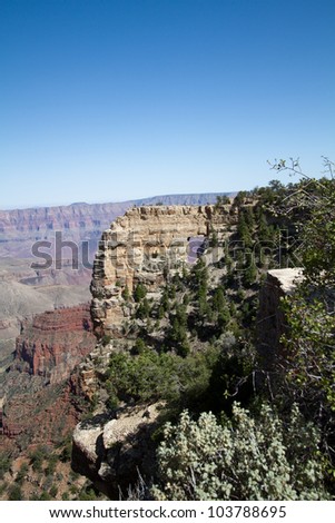 View of Point Royal on the North Rim, showing the spectacular Angel\'s Window arch formation