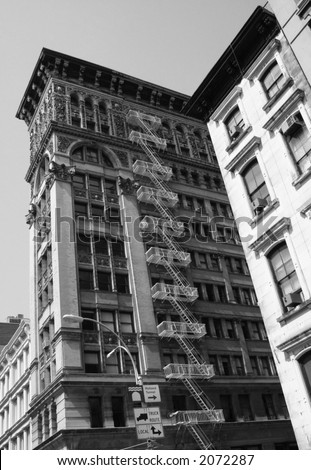 Iron frame building New York in Black and White