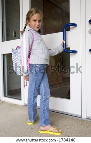 Young Grade School Age Girl Heading Off To School Stock Photo 1784140 ...