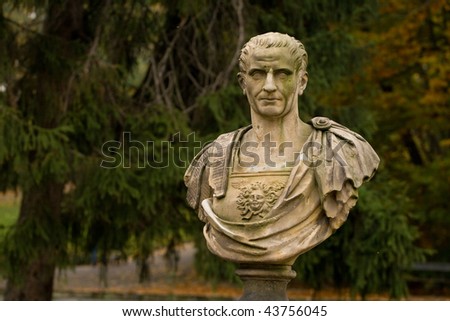 Julius Caesar statue in Warsaw park