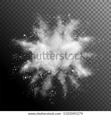 Explosion of white powder. Vector design elements