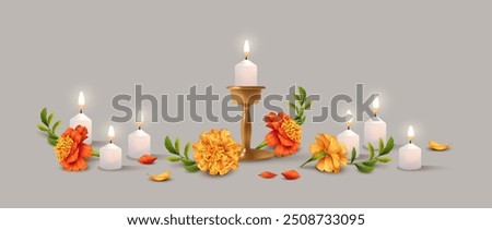 Similar – Image, Stock Photo candlesticks Light Lamp