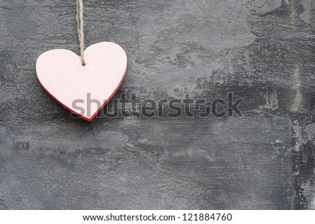 Valentine\'\'s day heart shaped ornament decoration on rustic style background