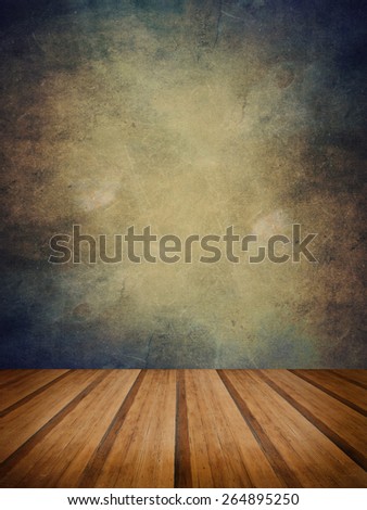 Grunge texture abstract background with wood floor platform