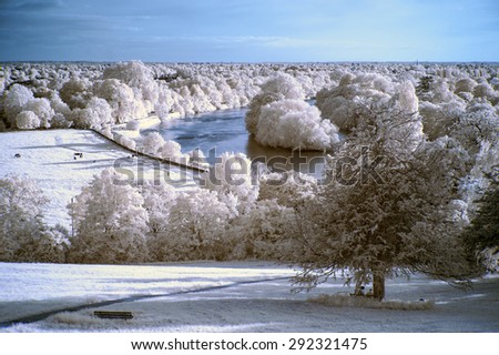 Stunning unique infra red landscape with false color impact