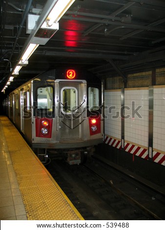 Subway Train in Station