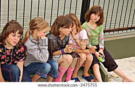 Party Of Five Little Girls At An Outdoor Xmas Lunch Stock Photo 2475755 ...