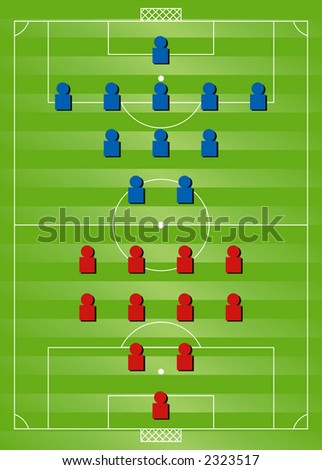 4:4:2 V 2:3:5 Soccer Formation Tactics Stock Vector Illustration ...