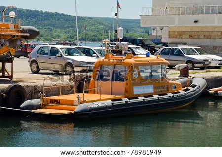 VARNA, BULGARIA - JUNE 07: SPASITEL 1 moored on June 07, 2011 in Varna, Bulgaria. The vessel transported a crew member of cargo ship FINIKIA (IMO: 9385233), who needed urgent medical intervention.