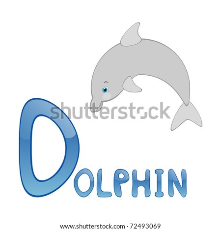 Funny Alphabet For Children. Dolphin - Letter D. Stock Vector ...