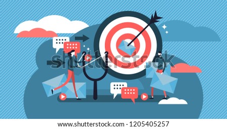 Direct marketing modern vector illustration concept. Business strategy style. Flat banner with message targeting straight to customer. Fliers, letters and catalog ads.