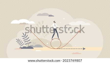 Pivoting as strategy change and redirection for growth tiny person concept. New plan motion with better business course vector illustration. Shift direction upward for successful process evolution.