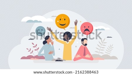 Sentiment analysis with various customer feedback emotions tint person concept. Different opinions from good and neutral to bad vector illustration. User review research using AI tech detection tools.