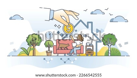 Side hustle and freelance bonus work for additional money outline concept. Extra tasks for money as second job with salary vector illustration. Grow your personal income and wealth with side business