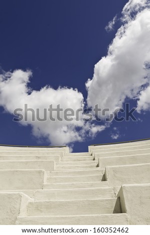 Stairway to the sky -- conceptual shot for themes of success and achievement, self-improvement, and the near future