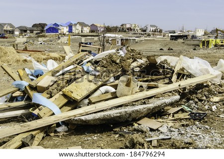 WASHINGTON, ILLINOIS, USA - MARCH 31, 2014: Cleanup and repair give hope to local residents during recovery from a tornado on November 17, 2013 that devastated entire neighborhoods in the area.