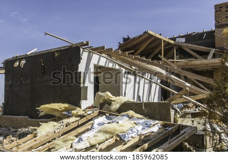 WASHINGTON, ILLINOIS, USA - MARCH 31, 2014: For many homeowners, recovery remains a daunting task after a tornado on November 27, 2013 that devastated entire neighborhoods here.