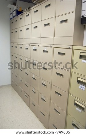 Office cabinets in a narrow room